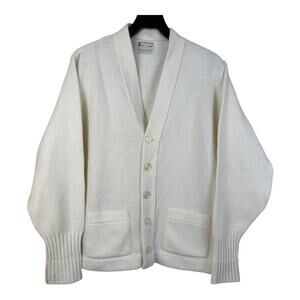 Vintage East-Tenn Medium Orlon Acrylic Knit Award Sweater Cardigan Preppy